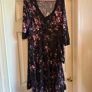 Torrid Black Floral Dress